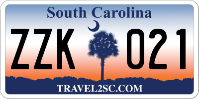 SC license plate ZZK021