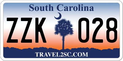 SC license plate ZZK028