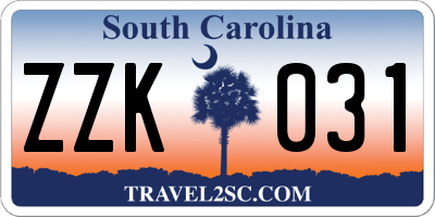 SC license plate ZZK031