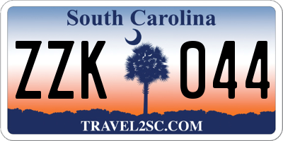 SC license plate ZZK044