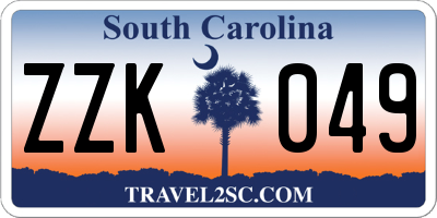 SC license plate ZZK049