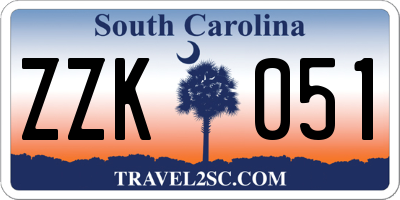 SC license plate ZZK051