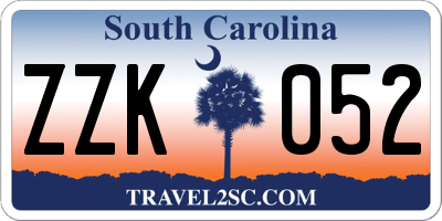 SC license plate ZZK052