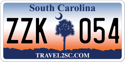 SC license plate ZZK054