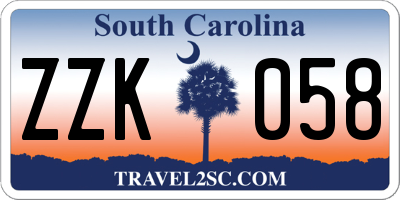 SC license plate ZZK058