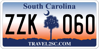 SC license plate ZZK060