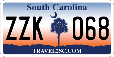 SC license plate ZZK068