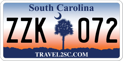 SC license plate ZZK072