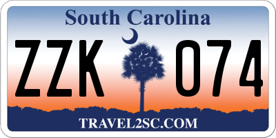 SC license plate ZZK074