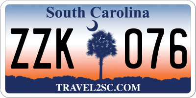 SC license plate ZZK076
