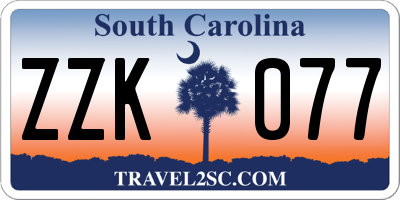 SC license plate ZZK077