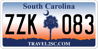 SC license plate ZZK083