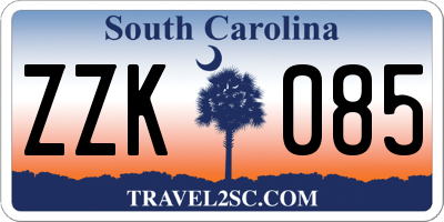 SC license plate ZZK085