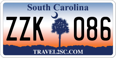 SC license plate ZZK086