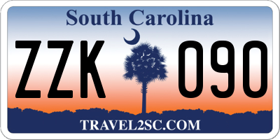 SC license plate ZZK090