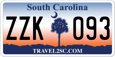 SC license plate ZZK093