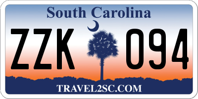 SC license plate ZZK094
