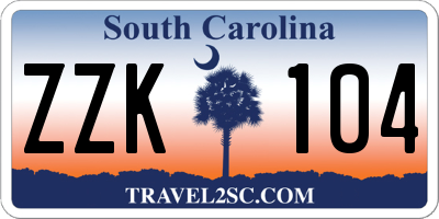 SC license plate ZZK104