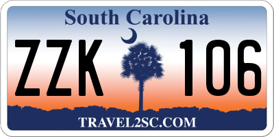 SC license plate ZZK106