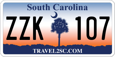 SC license plate ZZK107