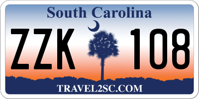SC license plate ZZK108