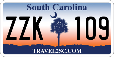 SC license plate ZZK109