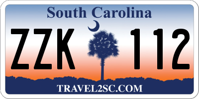 SC license plate ZZK112