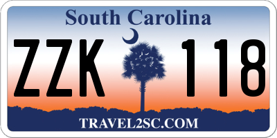 SC license plate ZZK118