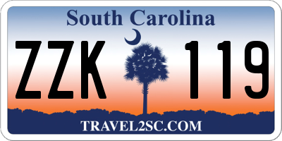 SC license plate ZZK119