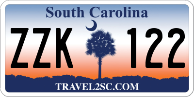 SC license plate ZZK122