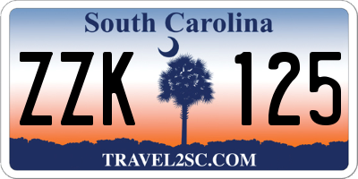 SC license plate ZZK125