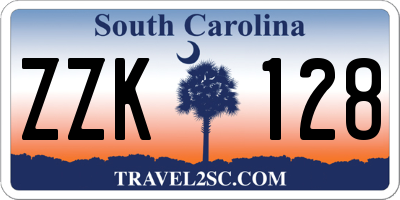 SC license plate ZZK128