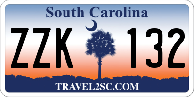 SC license plate ZZK132