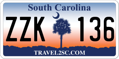 SC license plate ZZK136