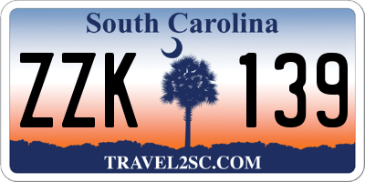 SC license plate ZZK139