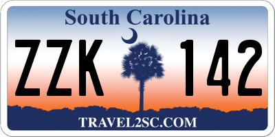 SC license plate ZZK142