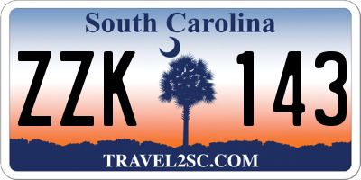 SC license plate ZZK143