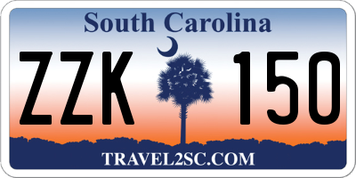 SC license plate ZZK150