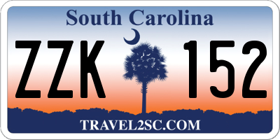 SC license plate ZZK152