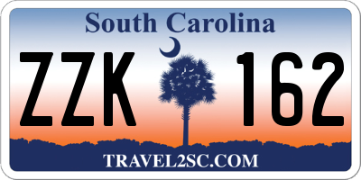 SC license plate ZZK162