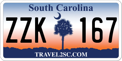 SC license plate ZZK167