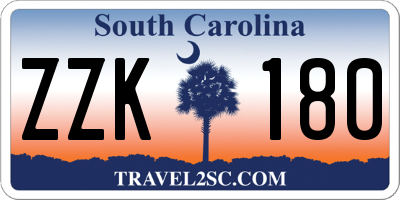 SC license plate ZZK180