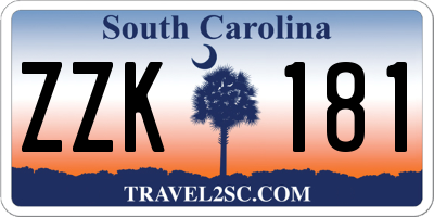 SC license plate ZZK181