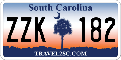 SC license plate ZZK182