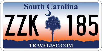 SC license plate ZZK185