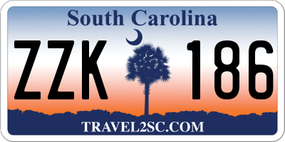 SC license plate ZZK186