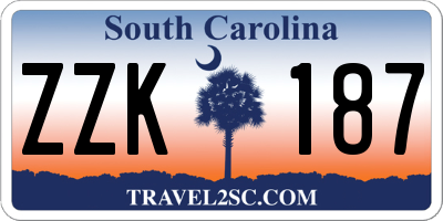 SC license plate ZZK187