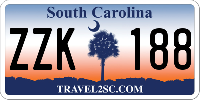 SC license plate ZZK188