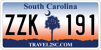 SC license plate ZZK191