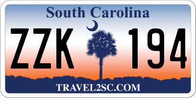 SC license plate ZZK194